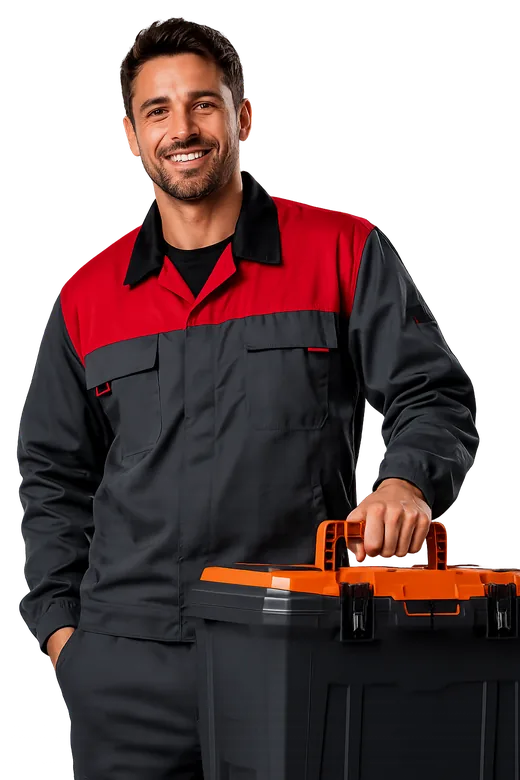 Expert Antenna technician in branded uniform