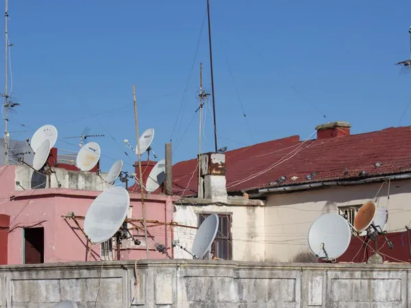 Satellite dishes on a rooftop for VAST satellite TV